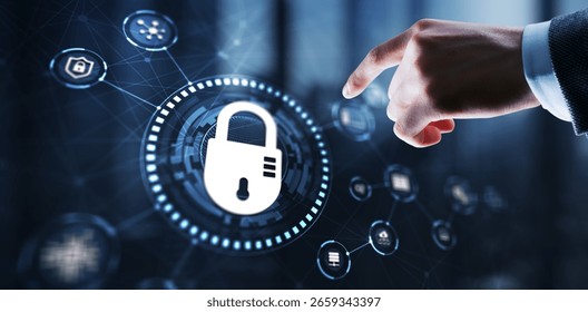 Cyber security system abstract technology background. Technology concept.