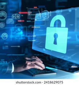 Cyber Security System Data Protection Digital AI-generated image ...