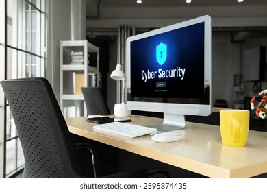 Cyber security system on computer screen protect private information snugly from hacker and cyber attack - Powered by Shutterstock - Get 15% off with code: PIKWIZARD15