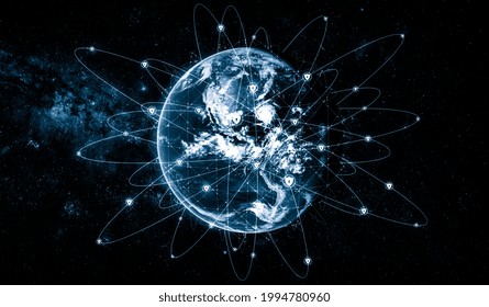 Cyber security technology and online data protection in innovative perception . Concept of technology for security of data storage used by global business network server to secure cyber information .