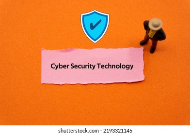 Cyber Security Technology.The Word Is Written On A Slip Of Colored Paper. Insurance Terms, Health Care Words, Life Insurance Terminology. Business Buzzwords.