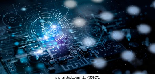 Cyber security.Digital padlock icon,Cyber security technology network data protection technology virtual dashboard.Online internet authorized access against cyber attack privacy business data concept. - Shutterstock ID 2144559671