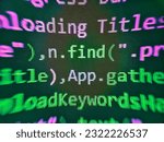 Cyber space concept. Programmer working of software. IT business. . Abstract computer script code on screen. Application web source code on monitor. Script procedure creating