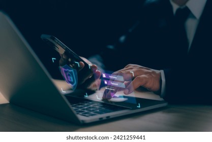 Cyber technology security internet network data privacy concepts. secure access to user personal information, cybersecurity, secure Internet access, information security and encryption.