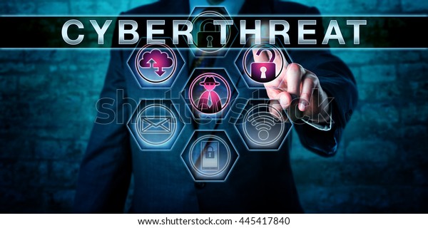 Cybercrime Investigator Pushing Cyber Threat On Stock Photo 445417840 ...