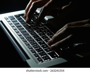 Cybercrime Two Hands On Keyboard Dark Stock Photo 263241554 | Shutterstock