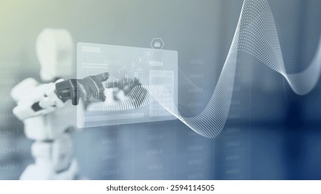 Cybernetic Innovator Commanding a Holographic Interface, Navigating a Dynamic Network of Data Waves and Digital Signals in a Futuristic Technological Cosmos - Powered by Shutterstock - Get 15% off with code: PIKWIZARD15