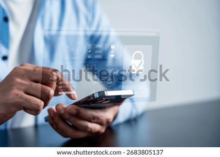 Cybersecurity to access secure data, login protection, and digital identity safety in mobile and online platforms.