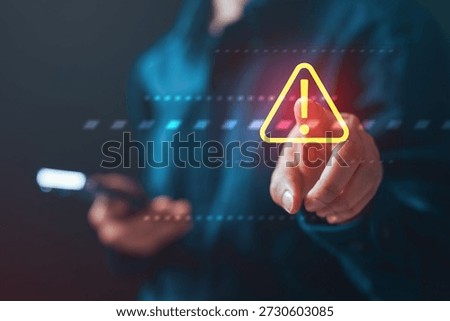 Cybersecurity alert concept with firewall warning icon, representing network defense, threat detection, data protection, and secure digital systems.