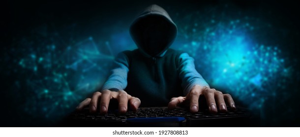 Cybersecurity, Computer Hacker With Hoodie