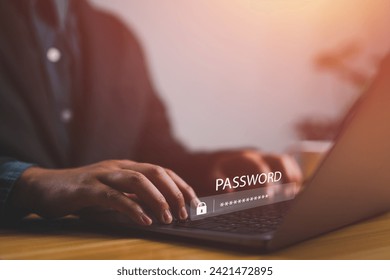 cybersecurity concept Global network security technology, business people protect personal information. Encryption with a padlock icon on the virtual interface.