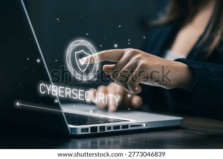 Cybersecurity concept with secure access interface and digital protection system, data safety, encryption technology, and modern cyber defense for business and network security.