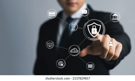 Cybersecurity Concept, User Privacy Security And Encryption, Secure Internet Access Future Technology And Cybernetics, Screen Padlock.