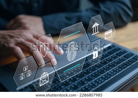 Cybersecurity concept, user privacy security and encryption, secure internet access Future technology and cybernetics, internet security, screen with padlock, login, user and password, cybercrime.	