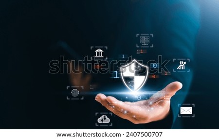cybersecurity concept, user privacy security and encryption, secure internet access Future technology and cybernetics, screen padlock.