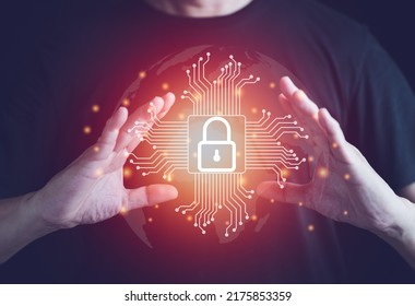 Cybersecurity concept. World of internet and connectivity, cybercrime prevention system, internet attack prevention. - Shutterstock ID 2175853359