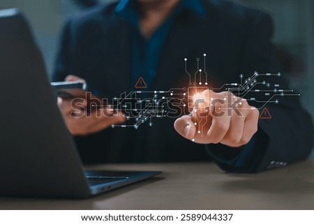 Cybersecurity concepts use advanced technology to identify and investigate suspicious network activities.