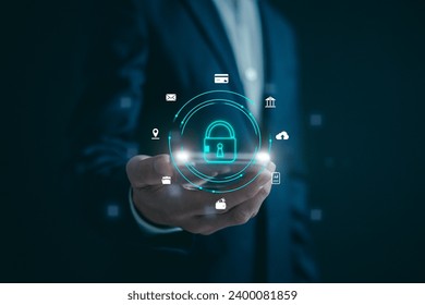 cybersecurity concept,user privacy security and encryption, Future technology web services for business, Data protection technology. Online internet access cyber attack and business data privacy.