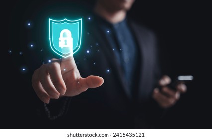 cybersecurity concept,user privacy security and encryption, Future technology web services for business, Data protection technology. Online internet access cyber attack and business data privacy.