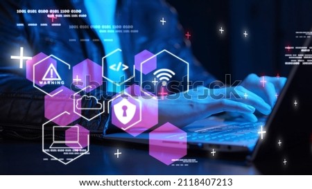 Cybersecurity cybercrime internet scam, businessman using digital network technology computer virus attack risk protection, identity privacy data hacking, AI artificial intelligence firewall