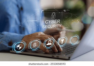 Cybersecurity and data protection with lock icon digital network security, encryption, information privacy online safety, cyber defense, secure communication, technology innovation, hacker prevention