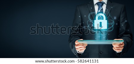 Cybersecurity and information technology security services concept. Login or sign in internet concepts.