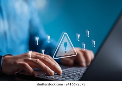 Cybersecurity, Internet cyber crime, System alert warning. Malicious software, threat, virus or compromised information. Cyber attack on computer network. data privacy, illegal connection, cybercrime.
