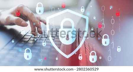 Cybersecurity risk management for enterprise data protection and privacy compliance with laptop and user interaction