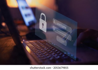 Cybersecurity, Secured Login Access, User Typing Password