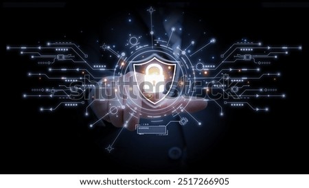 Cybersecurity Solutions for Protecting Personal Data: Lock Icons, Internet Network Security, and Businessman Ensuring Data Privacy for Modern Enterprises