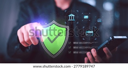 Cybersecurity specialist verifying secure mobile banking transactions ,advanced digital payment protection systems while monitoring financial data privacy, identity authentication, online prevention
