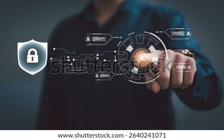 cybersecurity. virtual networking, digital identity, and personal data security.