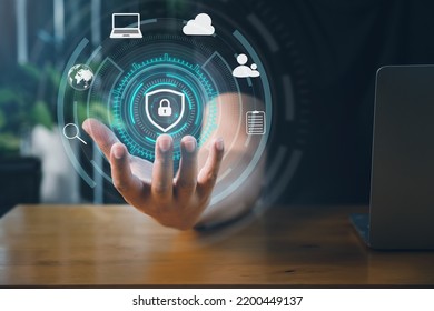 Cyberspace security Data Protection Information privacy. Personal information, secure Internet access, cybersecurity. Internet technology defensive measure concept. - Shutterstock ID 2200449137