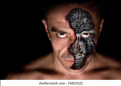Cyborg humanoid portrait - Shutterstock ID 55825522