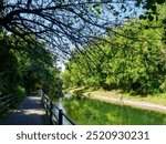 Cycle path along the canal Villoresi at Monza, Lombardy, Italy