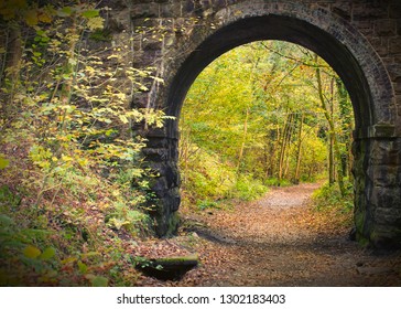 Cycle & walking track along the disused railway line from Keswick to Penrith in Cumbria, United Kingdom.