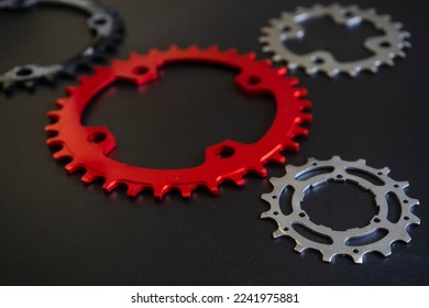 Cycles sprockets background concept for greeting card, web design, banner and backdrop. Selected focus