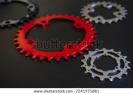 Cycles sprockets background concept for greeting card, web design, banner and backdrop. Selected focus