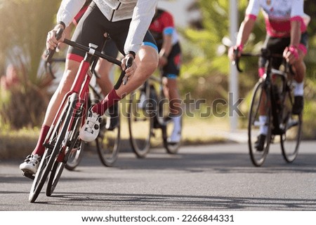 Cycling competition, cyclist athletes riding a race