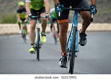 Cycling Competition,cyclist Athletes Riding A Race At High Speed