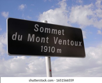 Cycling To The Mont Ventoux In Provence France. Summit Of The Mont Ventoux