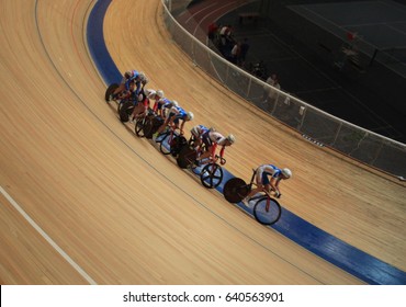 Cycling Races On Track Tilt Shot