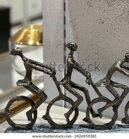 Cyclist decorative figurine light and living ornaments statues original bronze sculptures