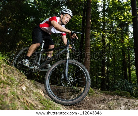 cyclist on a mountain bike