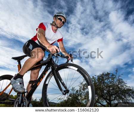 cyclist on a race bike