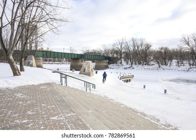 Cyclist in the snow
