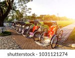 Cyclo (pedicab) Beautiful Color in Hue Province. Vietnam