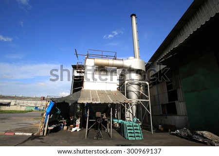 Cyclones for drying of timber masses , At this factory there is a processing of a crop of fig.