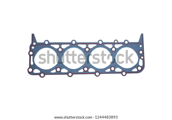 cylinder head\
gasket on isolated white\
background