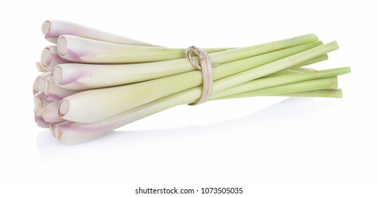 Cymbopogon Citratus On White Background